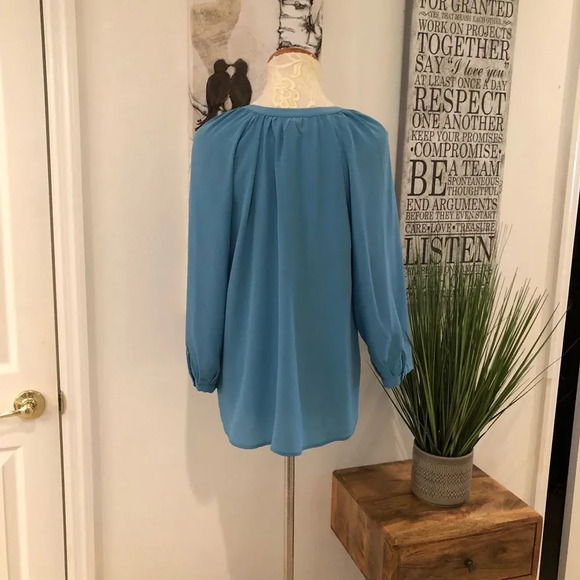 Joie 100% Silk Slate Blue Peasant Tunic - Picture 5 of 7